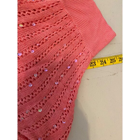 2 pc Colorful Boho Ruffled Dress Pink Textured Bodice & Crochet Shrug Small - Picture 14 of 15